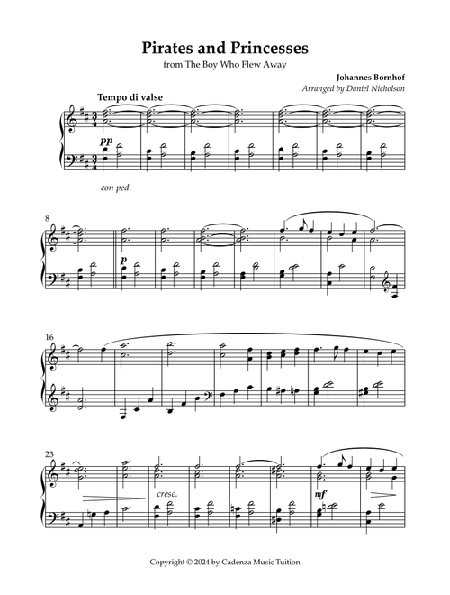 Pirates and Princesses (Arr. Daniel Nicholson) - Johannes Bornlof (Piano Solo)