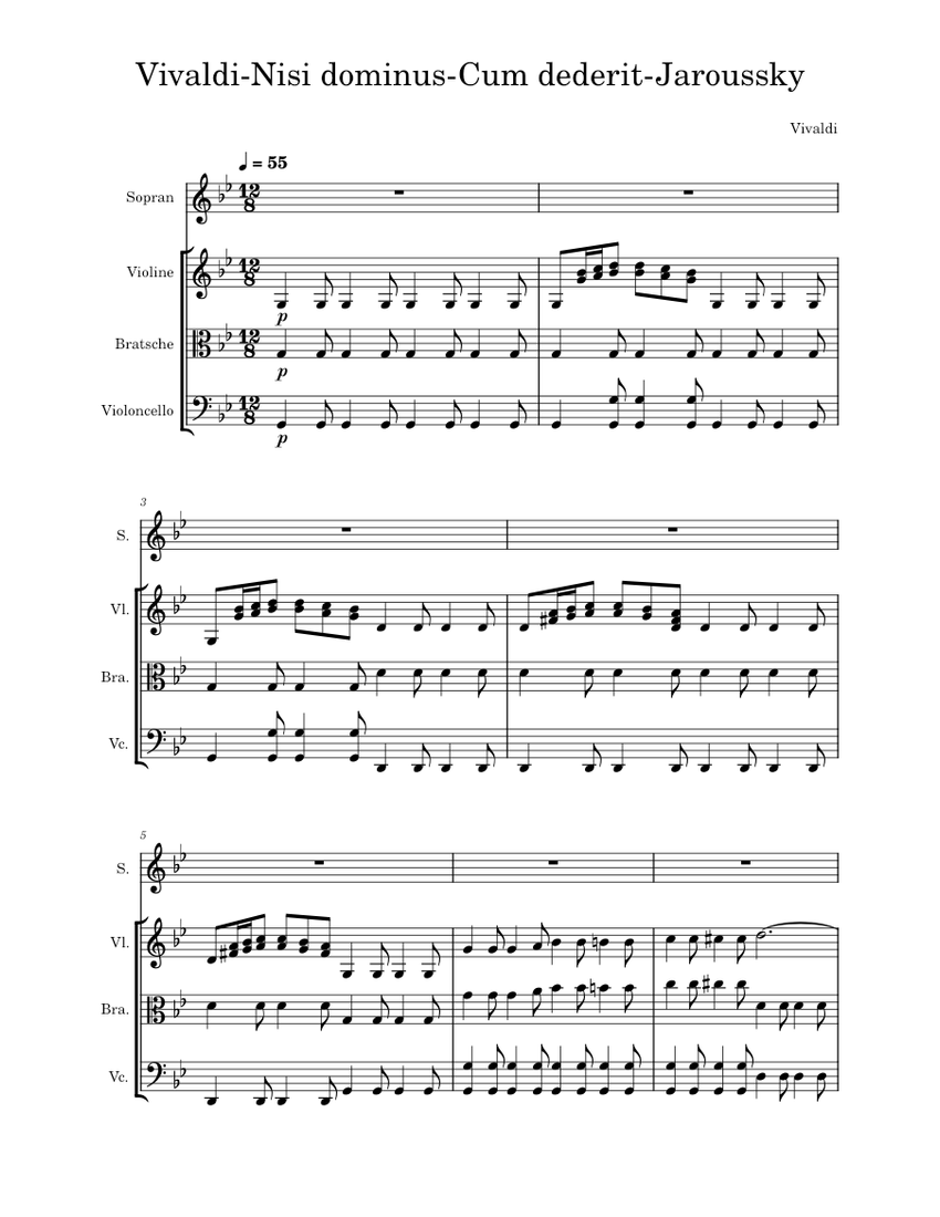 Nisi Dominus, RV 608 – Antonio Vivaldi Sheet Music for Soprano