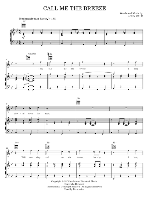 Call me the breeze - Lynyrd Skynyrd (Piano-Vocal-Guitar)
