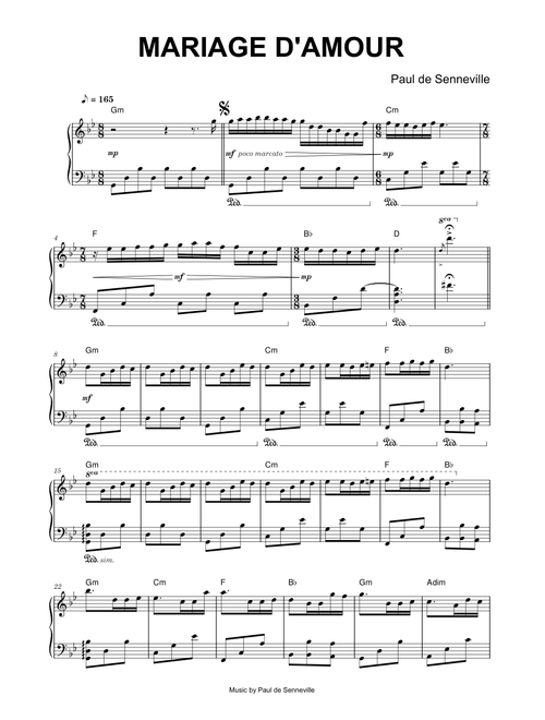 Mariage d'amour - Paul de Sennevile (Piano)