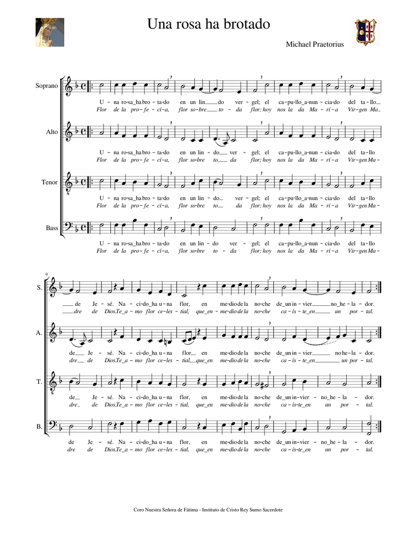 Una rosa ha brotado - Michael Praetorius - piano tutorial