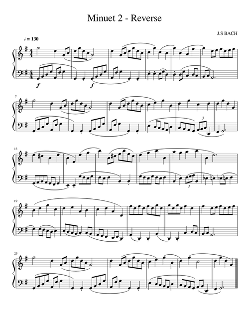 Minuet 2 - Reverse