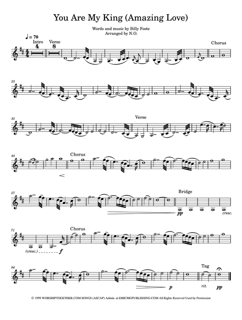 You Are My King (amazing Love) (Arr. N.O.) - Newsboys (Violin Solo)