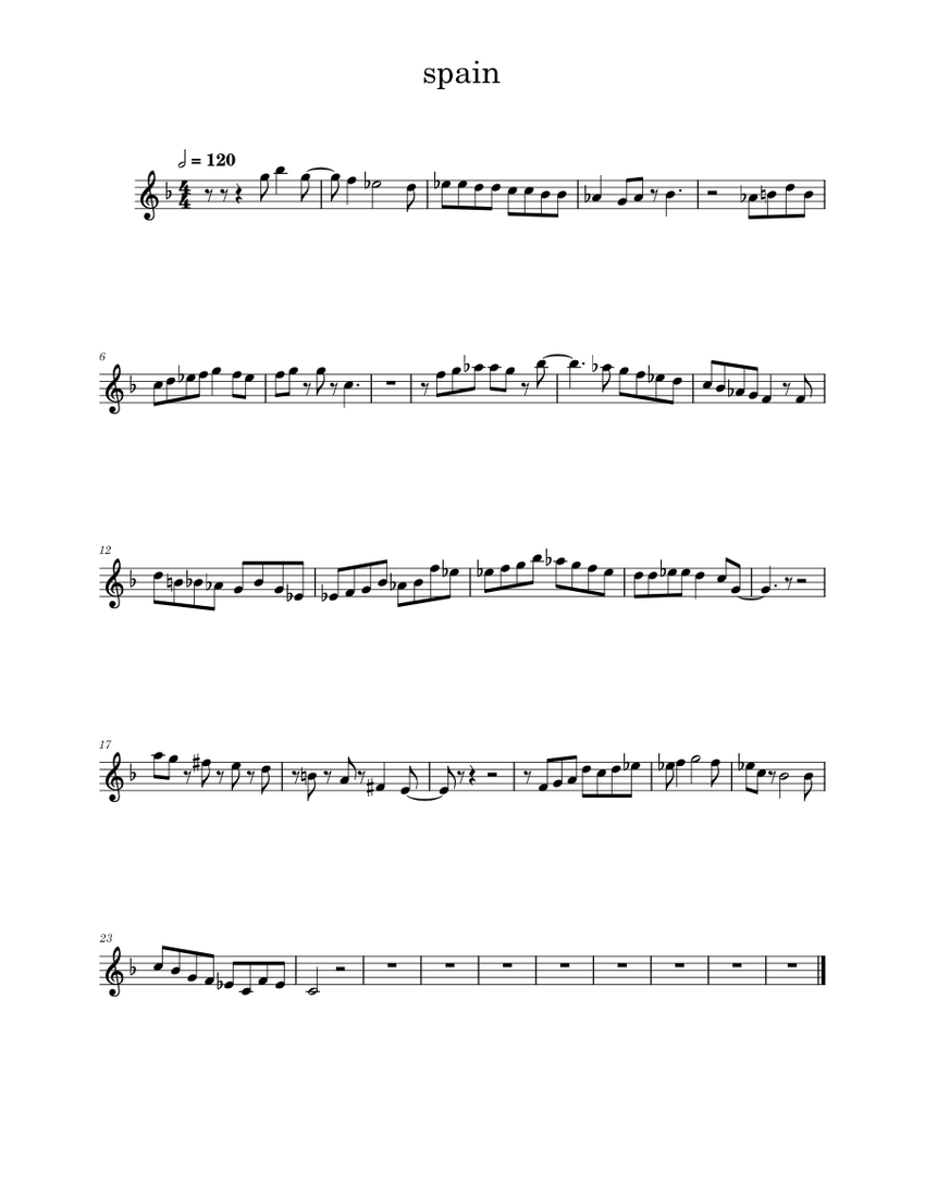 Spain – Chick Corea Spain Sheet Music For Trumpet In B-flat (Solo ...