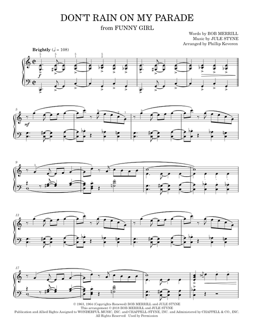 Don't Rain On My Parade - Barbra Streisand, Linda Eder (Piano Solo)