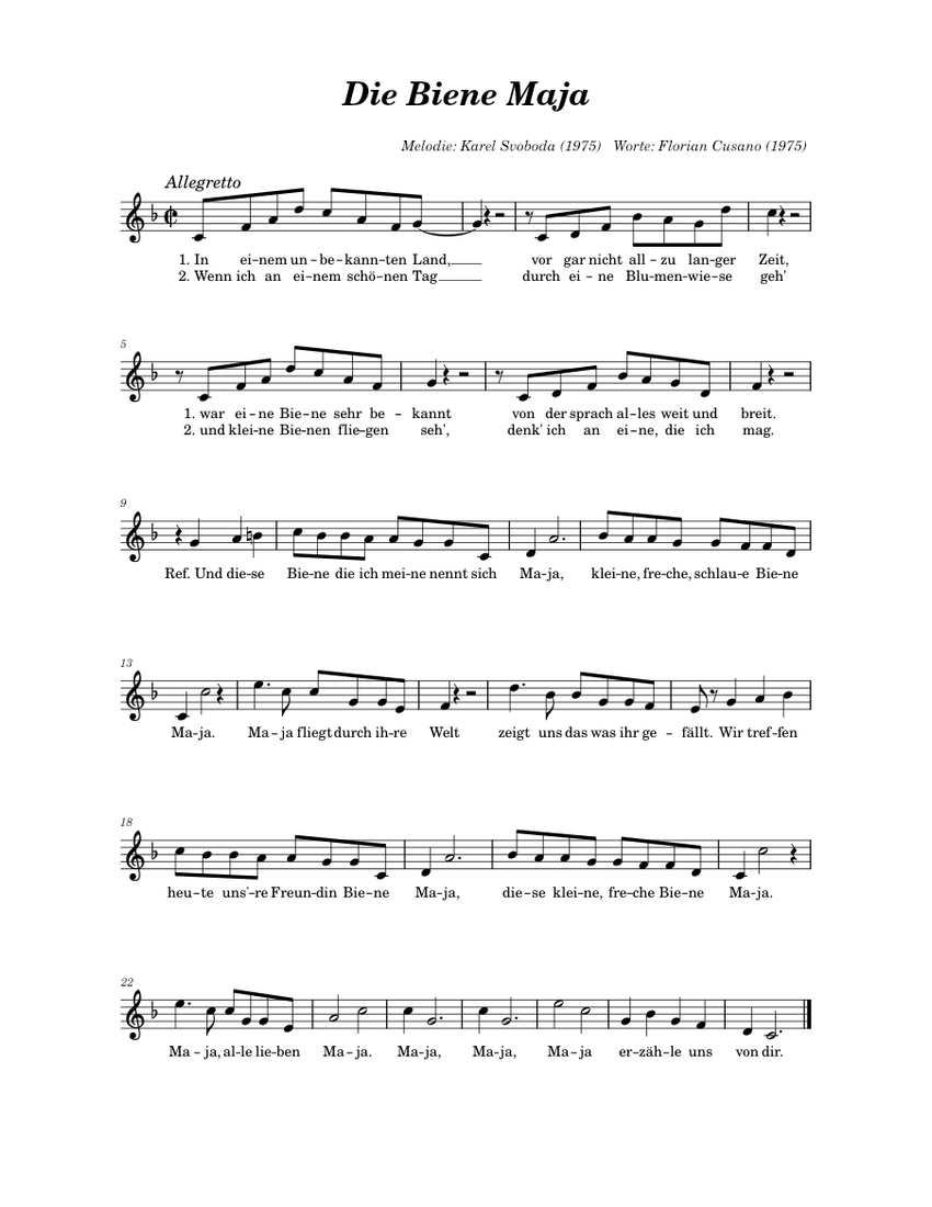 die-biene-maja-sheet-music-for-piano-solo-easy-musescore