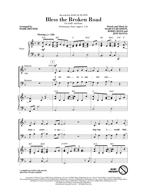 Bless The Broken Road (Arr. Mark Brymer) - Rascal Flatts (Choral, SAB)
