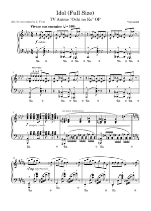 Idol - YOASOBI (TV Size) Sheet Music for Piano (Solo) | MuseScore.com