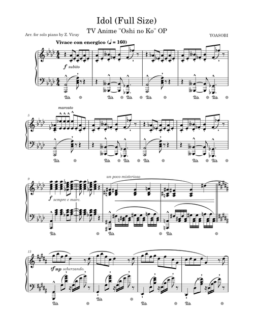 SHAZNAのスコア　PIANO SOLO INSTRUMENTS CD付き zildjianzacha | Free sheet music | Download PDF or print on