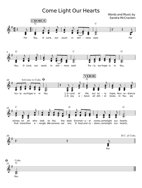 Come Light Our Hearts - Sandra McCracken