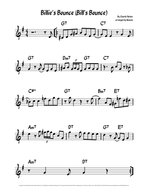 Billie's Bounce (Bill's Bounce) (Arr. Lkmusic) - Charlie Parker (Tenor Sax Solo)
