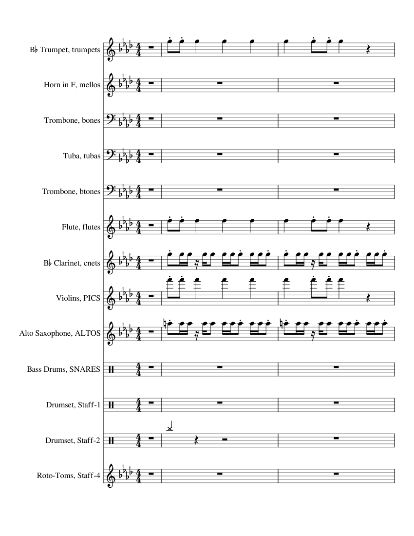 sos-update Sheet Music for Trombone, Tuba, Flute, Clarinet in b-flat ...
