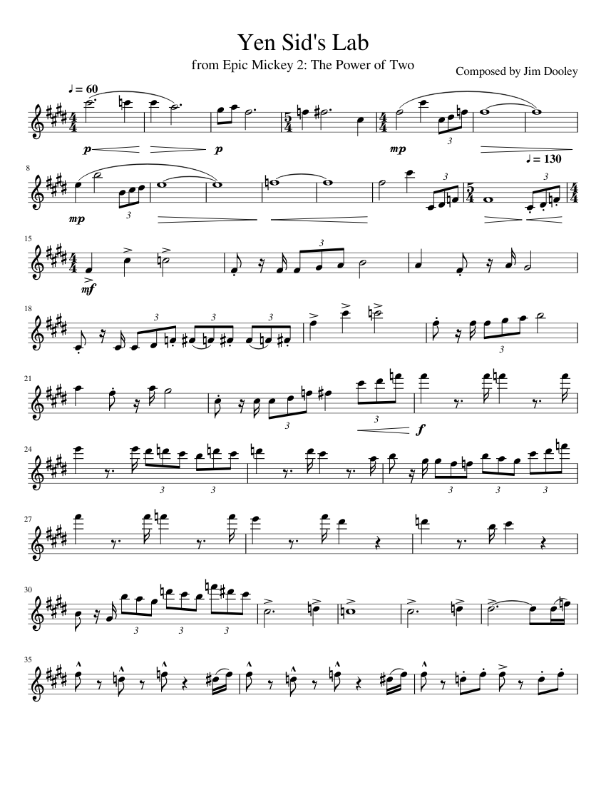 Yen Sid's Lab Sheet Music for Saxophone alto (Solo) | MuseScore.com