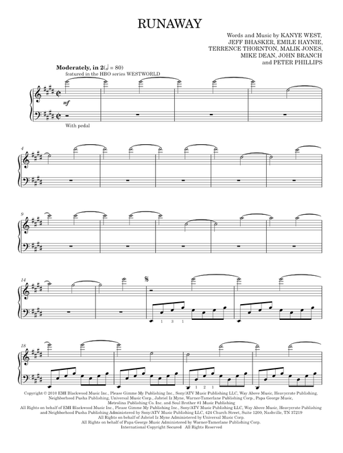 Runaway - Kanye West (Piano Solo)