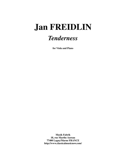Jan Fredilin: Tenderness for viola and piano - Jan Freidlin (Viola and Piano)