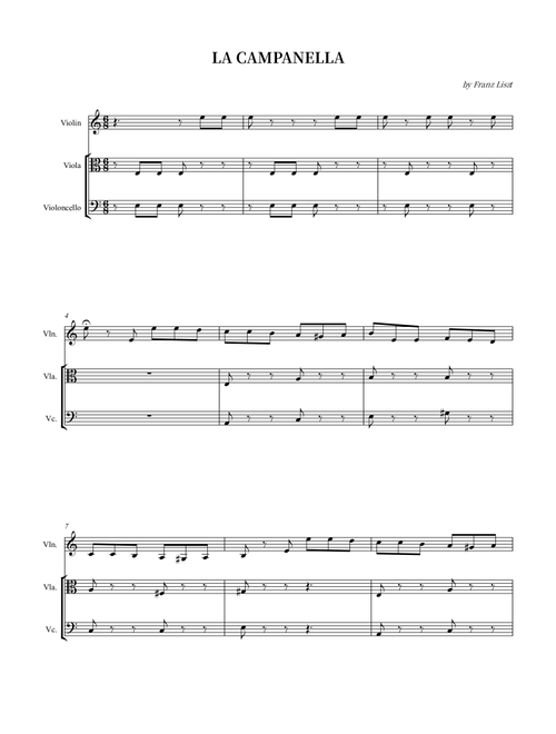 LA CAMPANELLA (Arr. Wesley S. SIlva) - Franz Liszt (String Ensemble)