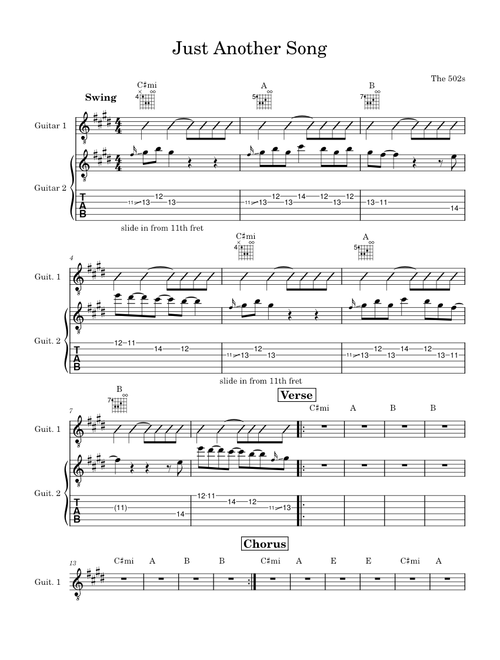 Just Another Song – The 502s Just Another Song - The 502s