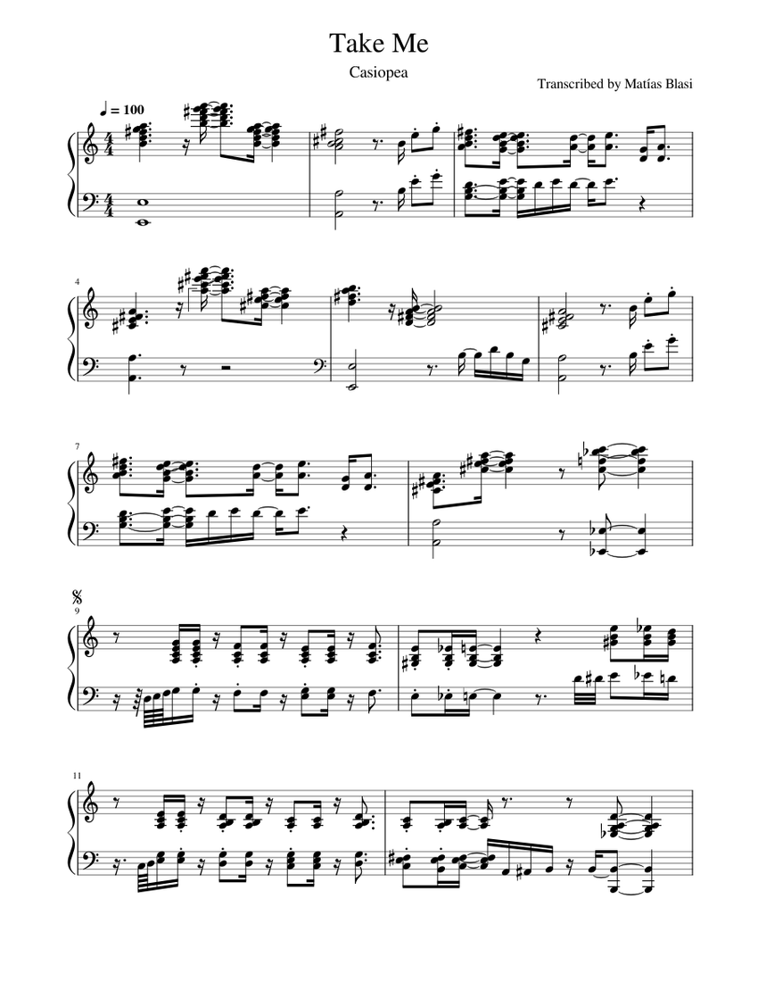 Asayake – Casiopea (Mint Jams) Sheet Music for Clavichord