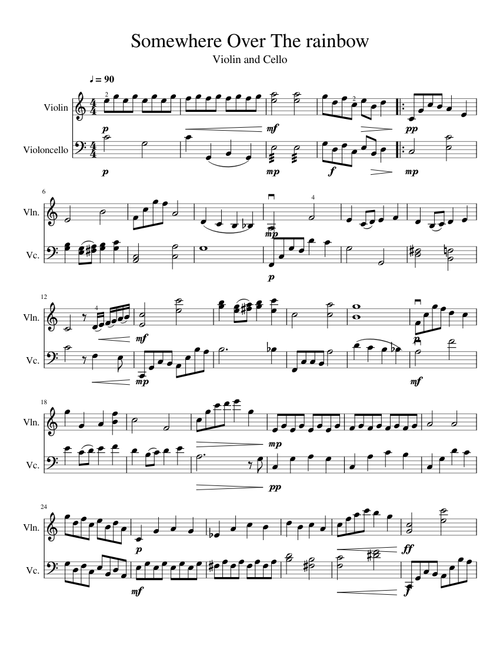 Somewhere Over the Rainbow ViolinCello