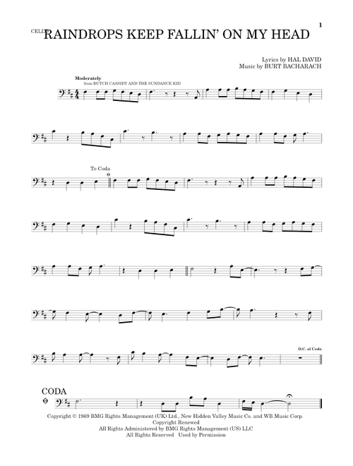 Raindrops Keep Fallin' On My Head - Bacharach & David, BJ Thomas (Cello Solo)