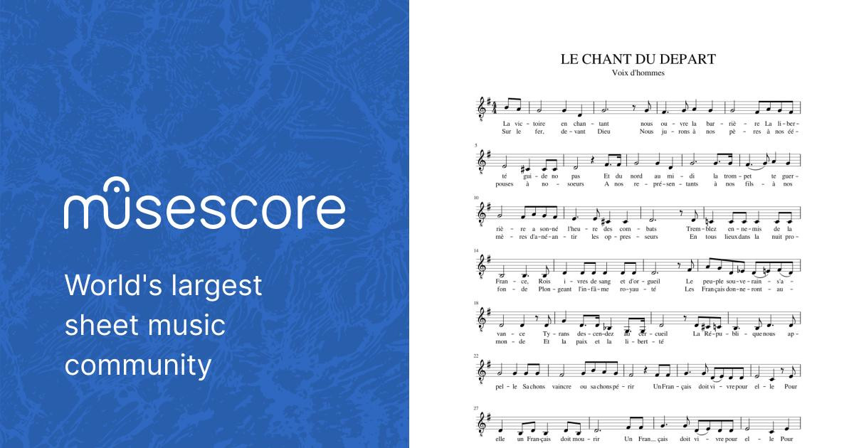 LE CHANT DU DEPART Sheet Music for Tenor (Solo)