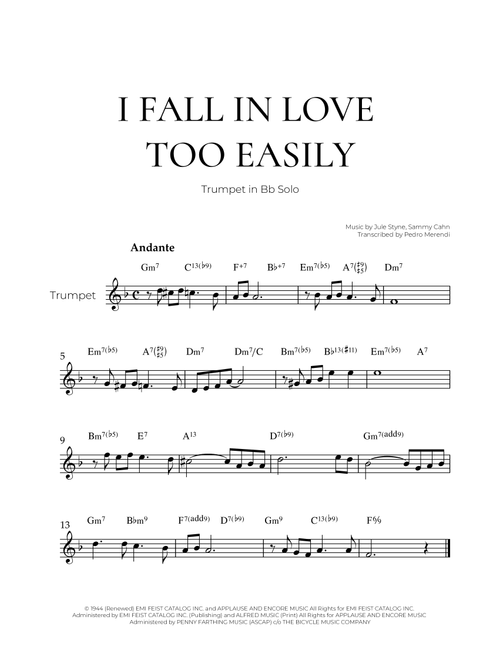 I Fall In Love Too Easily (Arr. Pedro Merendi) - Chet Baker (Trumpet Solo)