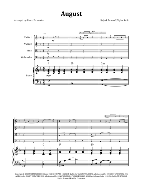 August (Arr. Glauco Fernandes) - Taylor Swift (String Quartet)
