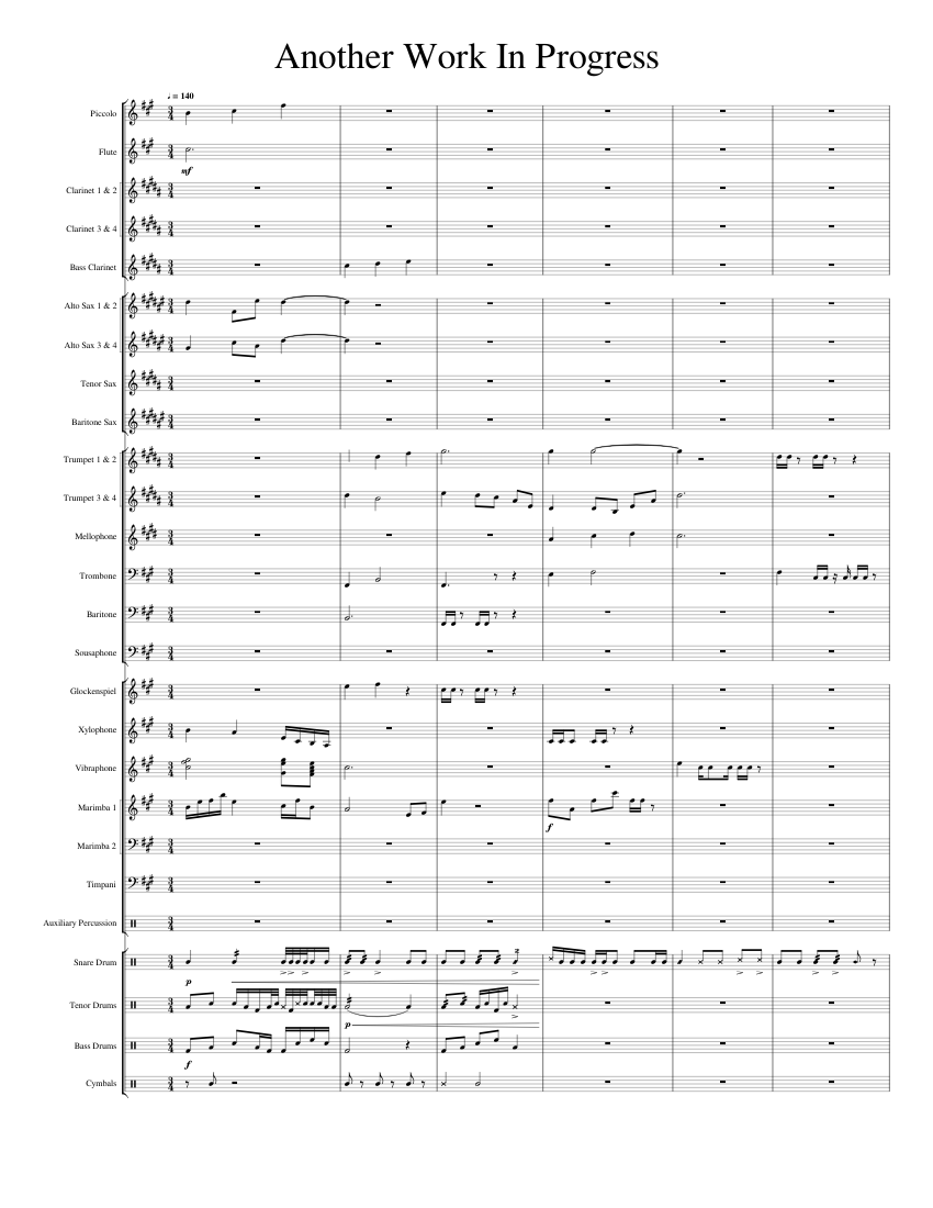 Another Work In Progress (Update) Sheet music for Trombone, Tuba, Flute ...