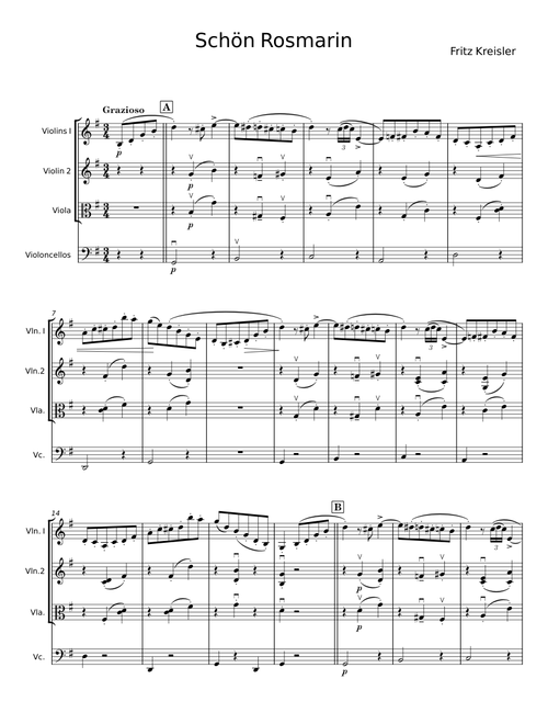 Schön Rosmarin - Fritz Kreisler