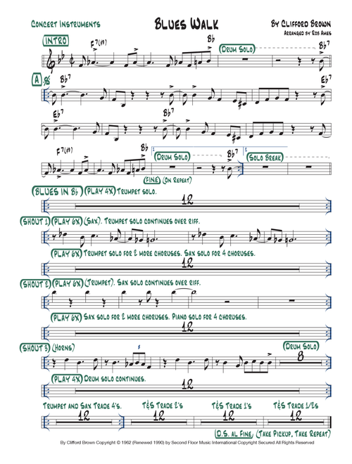 The Blues Walk (Arr. Rob Ames) - Clifford Brown (Lead Sheet - Fake Book)