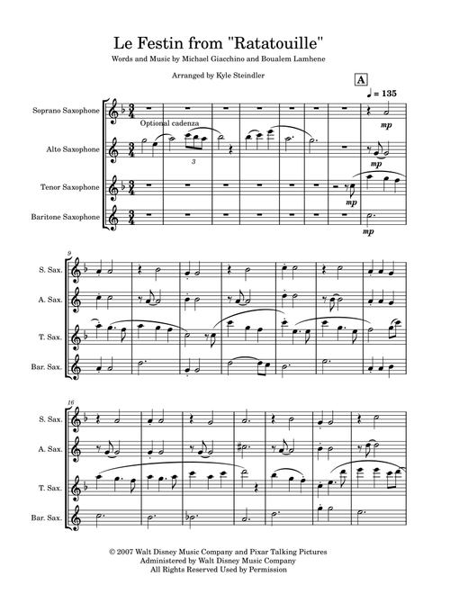 Le Festin (Arr. Kyle Steindler) - Michael Giacchino, Boualem Lamhene (Woodwind Ensemble)