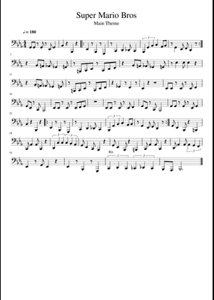 Concert Band - Super Mario Bros Sheet Music for Trombone, Tuba, Flute ...