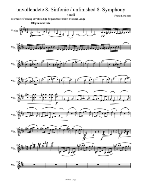 unvollendete 8. Sinfonie / unfinished 8. Symphony Franz Schubert