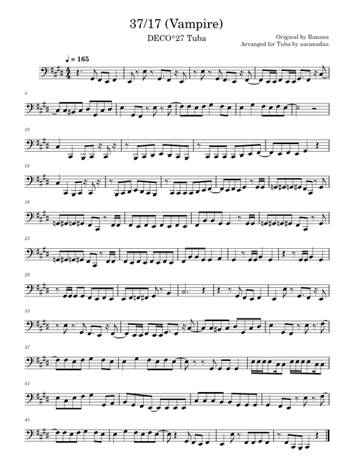 Vampire – DECO*27 Tuba solo