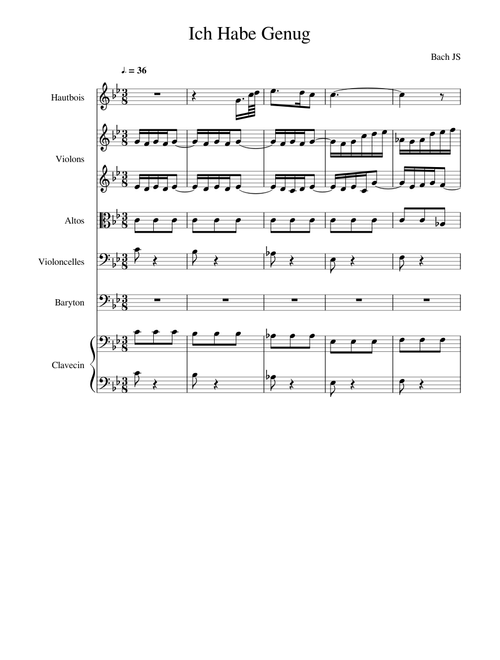 Bach BWV 82 : 1. Ich Habe Genug