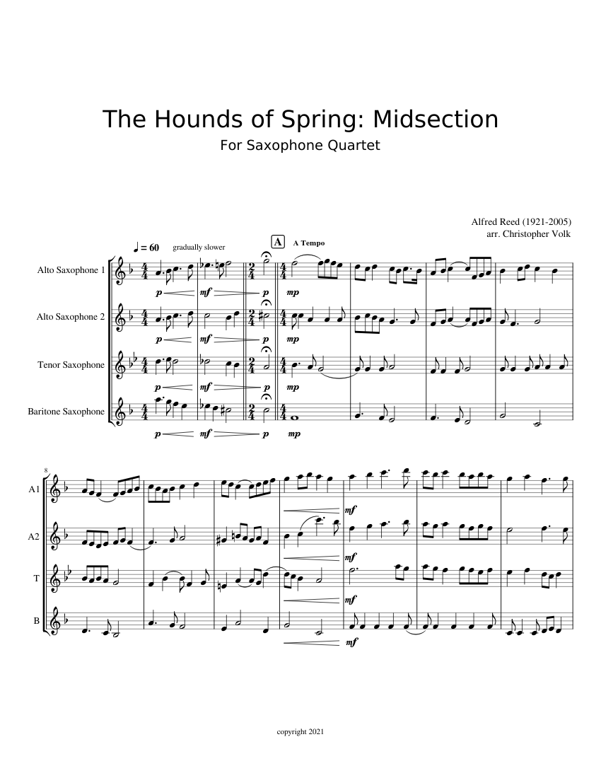 The Hounds of Spring (A Concert Overture for Winds) – Alfred Reed