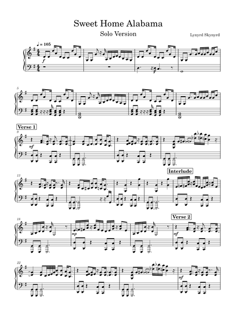 Sweet home alabama – Lynyrd Skynyrd Sweet Home Alabama