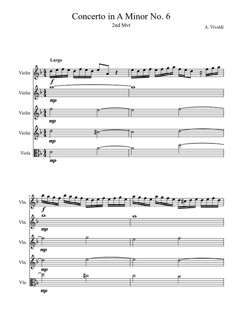 Concerto in A Minor No. 6, 2nd Mvt