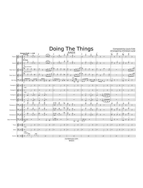 Doing The Things - Louis Cole | Big Band Arrangement