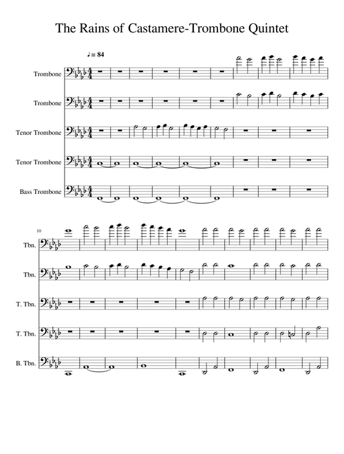 The Rains of Castamere Trombone Quintet