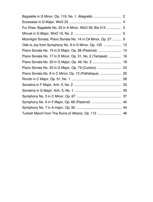 BEST OF BEETHOVEN (18 TUNES) - Sheet Music Collection [EASY PIANO] (Arr. Darek) - Ludwig Van Beethoven (Easy Piano)
