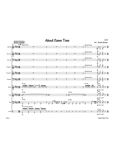 About Damn Time - Lizzo, Arr. for Popular Music Ensemble