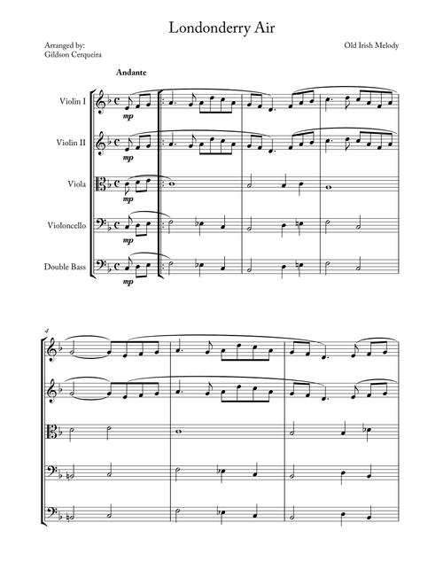 Londonderry Air (Arr. Gildson Cerqueira) - Old Irish Melody (String Ensemble)