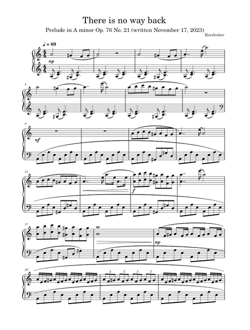 There is no way back (Prelude In A minor Op. 76 No. 21) - Korzhukov
