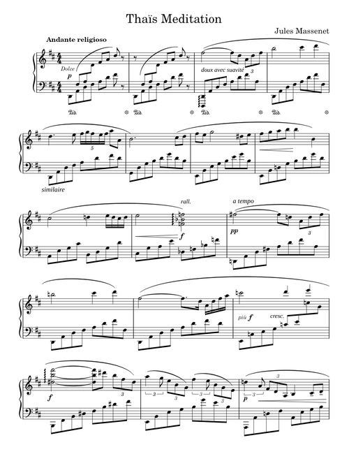 Thaïs Meditation Piano