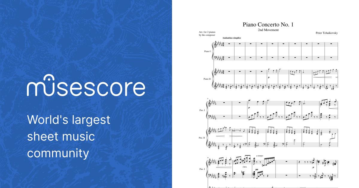 Tchaikovsky Piano Concerto No 1, 2nd Mvmt (Arr. for 2 pianos