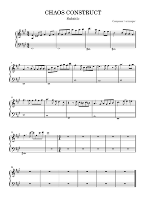 Play Official Version Of CHAOS CONSTRUCT Sheet Music By AZALI For Piano 