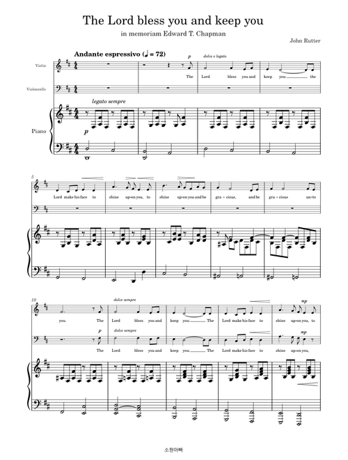 The Lord bless you and keep you – John Rutter