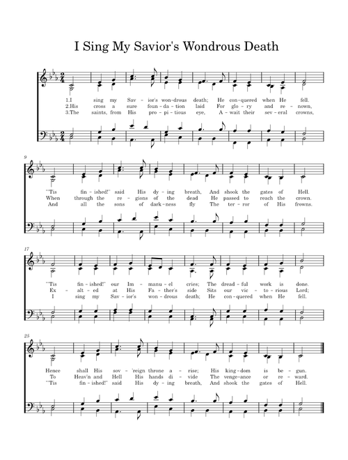 l Sing My Savior's Wondrous Death, Hymn Tune 2