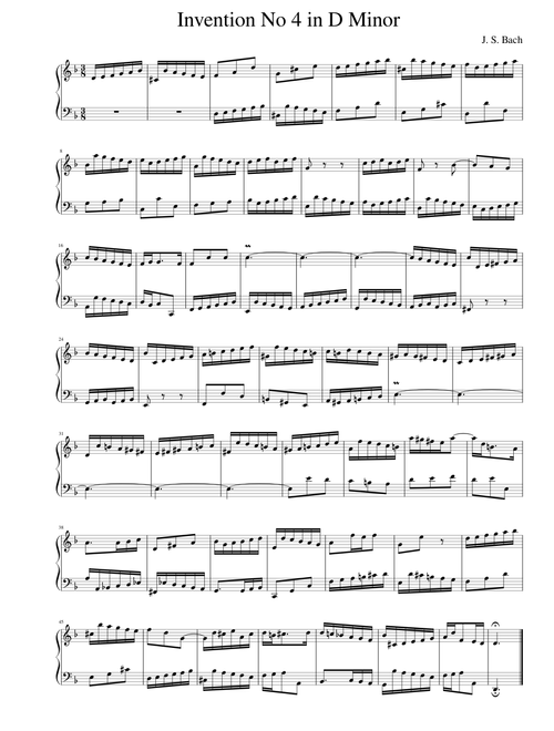 J.S. Bach Invention No. 4 in D Minor